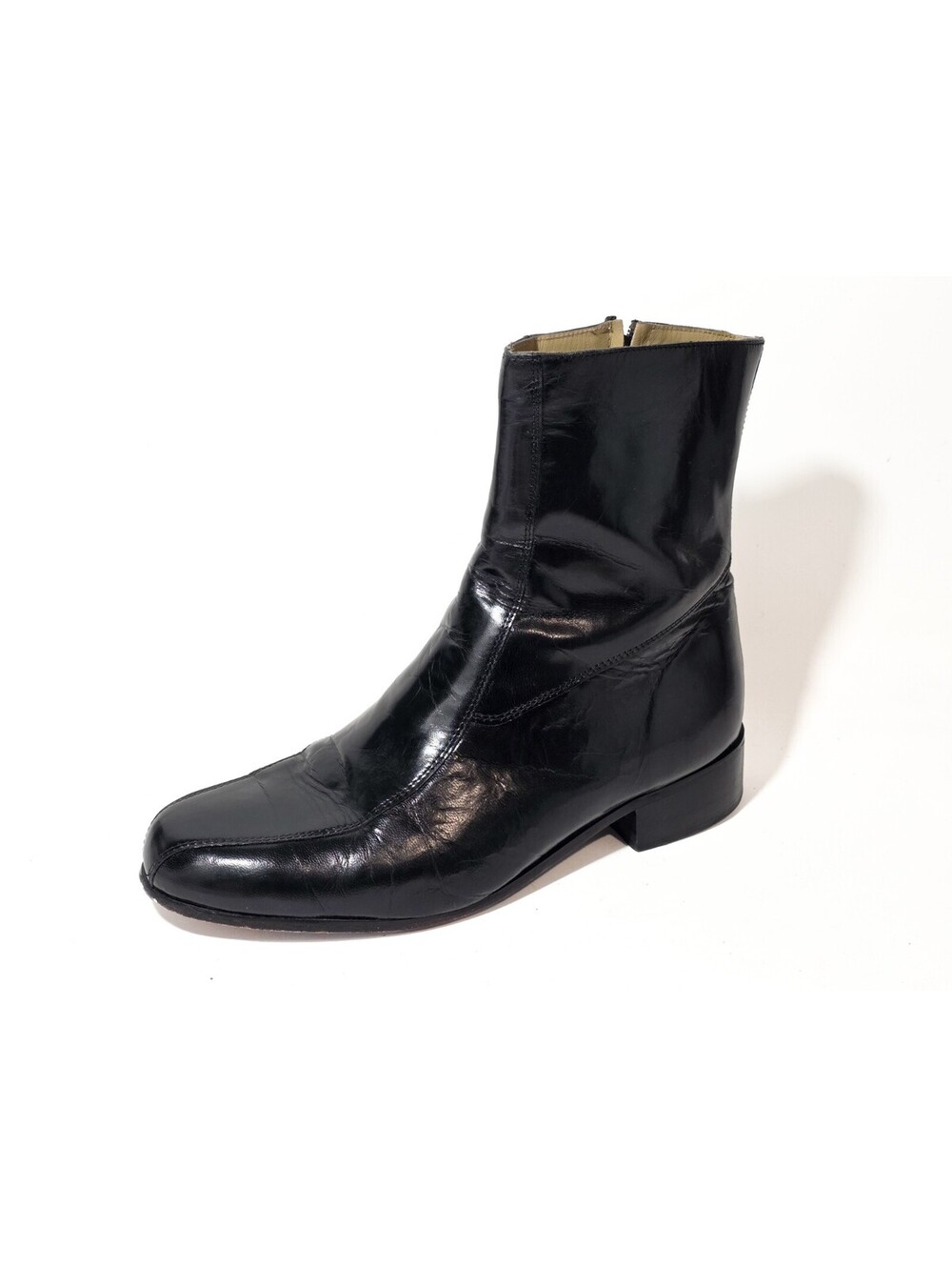 vintage nunn bush boots beatle black leather men's shoes sz 10.5 D
